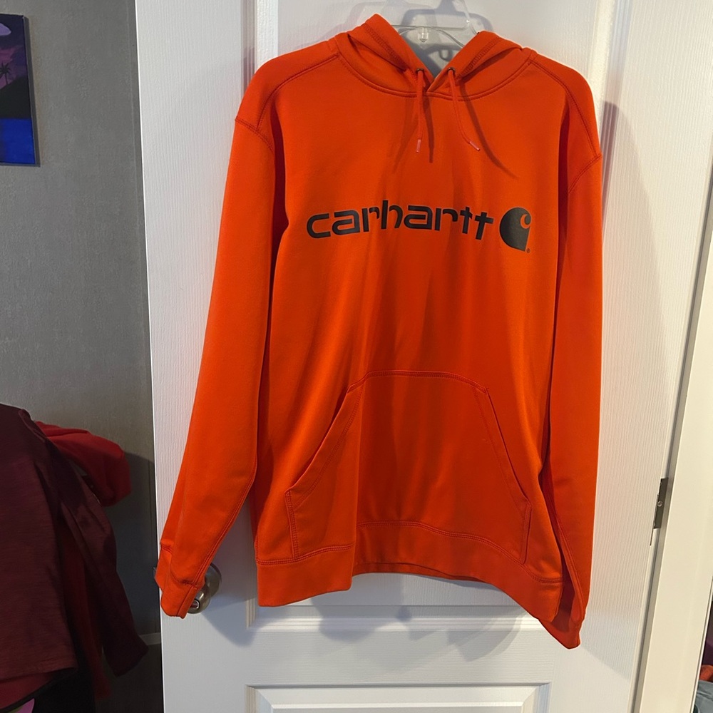 Carhartt Orange Hoodie with Bold Logo